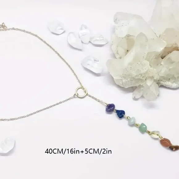3/ $25 ✨Best Seller✨🧘Chakra Gemstone Chain Necklace Silver or Gold - Picture 3 of 9